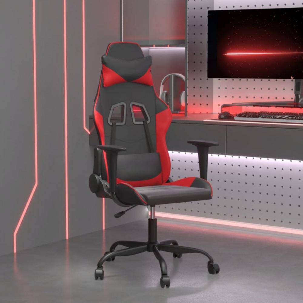 Gaming-Stuhl mit Massagefunktion Schwarz und Rot Kunstleder (Farbe: Rot) Bild 1