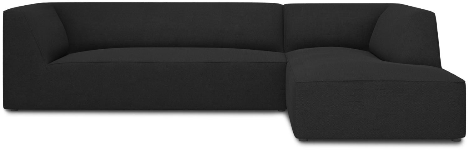 Micadoni 4-Sitzer Modular Ecke rechts Sofa Ruby | Bezug Black | Beinfarbe Black Plastic Bild 1