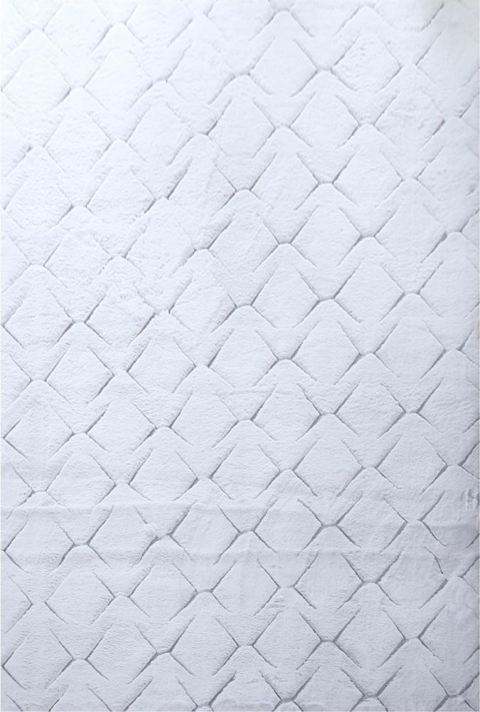 Kurzflor Teppich Viva rechteckig - 160x230 cm - Silberfarbe Bild 1