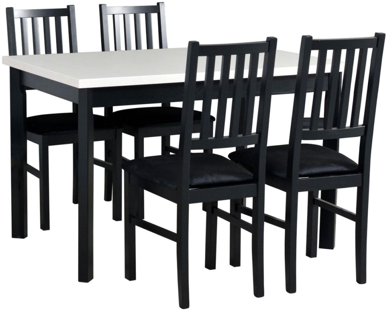 Essgruppe Nilo 7 Tischgruppe schwarz Möbelsamt schwarz Setgröße wählbar Bild 1
