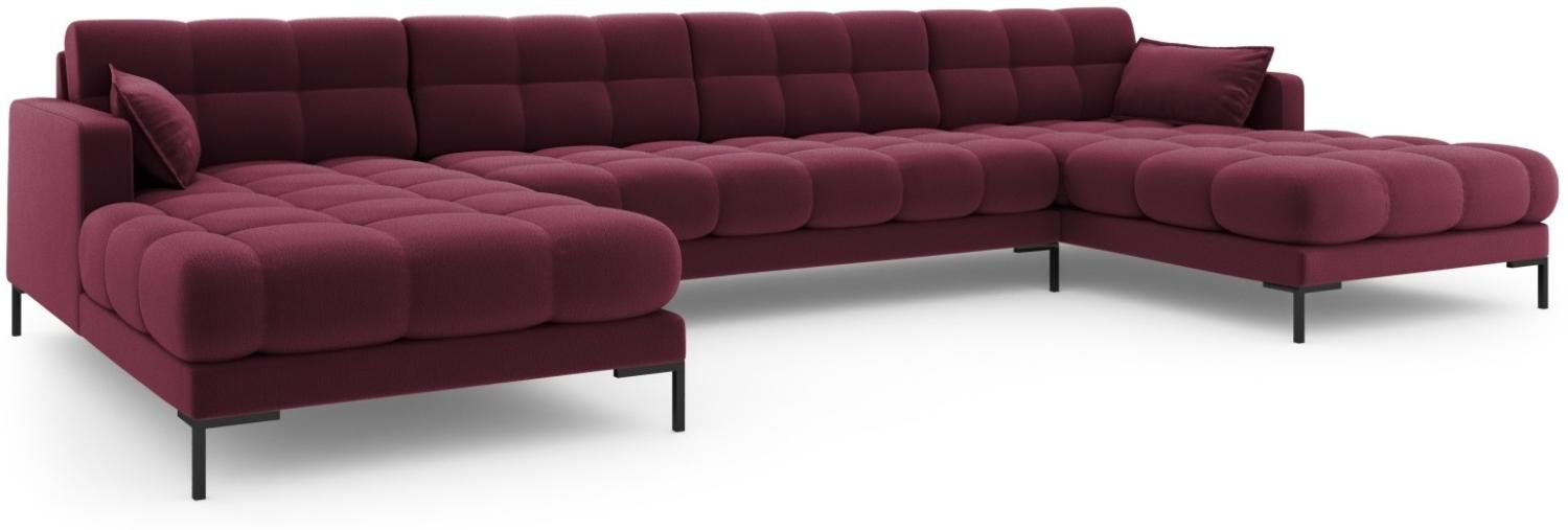 Micadoni 6-Sitzer Panorama Sofa Mamaia | Bezug Dark Red | Beinfarbe Black Metal Bild 1