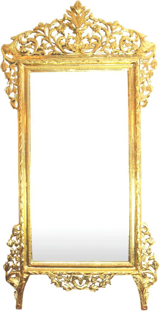 Riesiger Casa Padrino Barock Spiegel Gold 220 x 120 cm - Edel & Prunkvoller Wandspiegel Shiny Gold Bild 1
