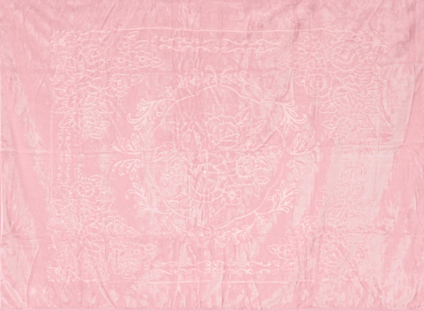 Almina Extra Weiche Wolldecke 200x240 cm 100% PES mit Blumen Muster Waschmaschinengeeinet Rosa Bild 1