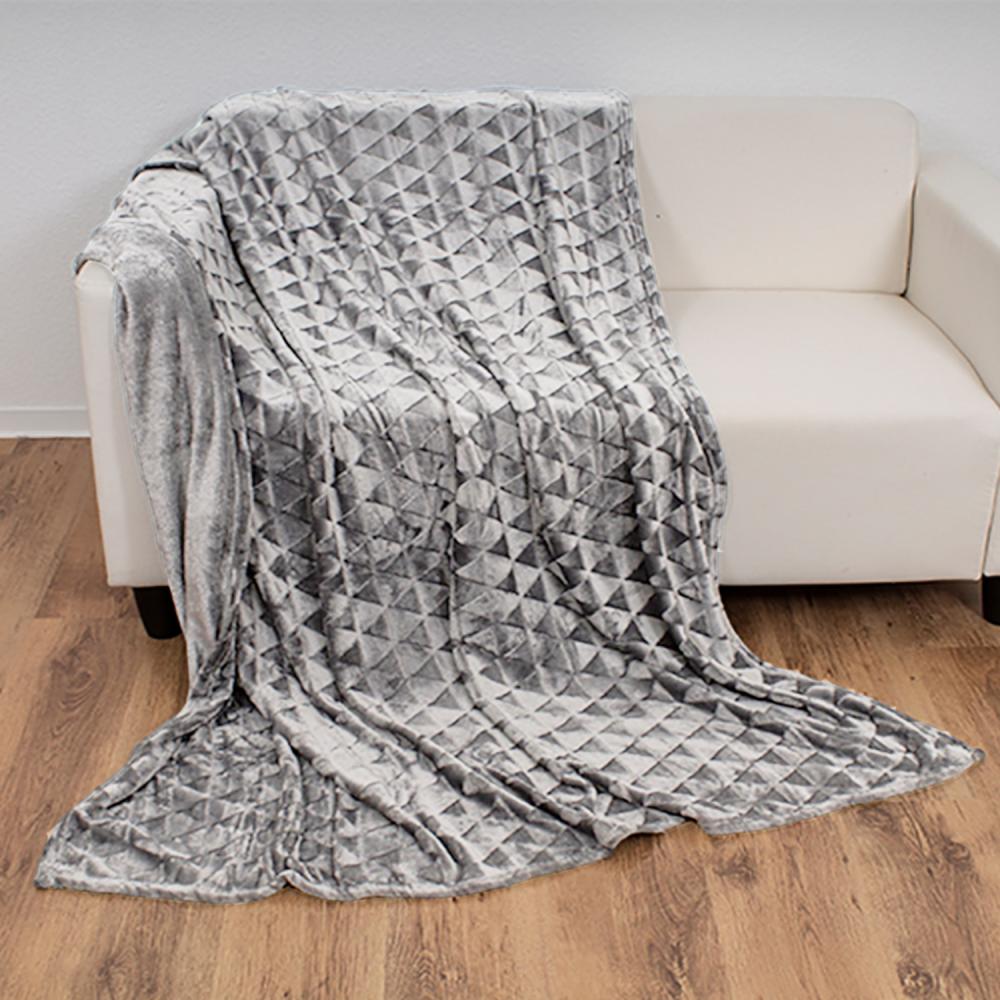 Flanell Wohndecke Kuscheldecke Wolldecke Sofadecke 150x200cm Grau Bild 1