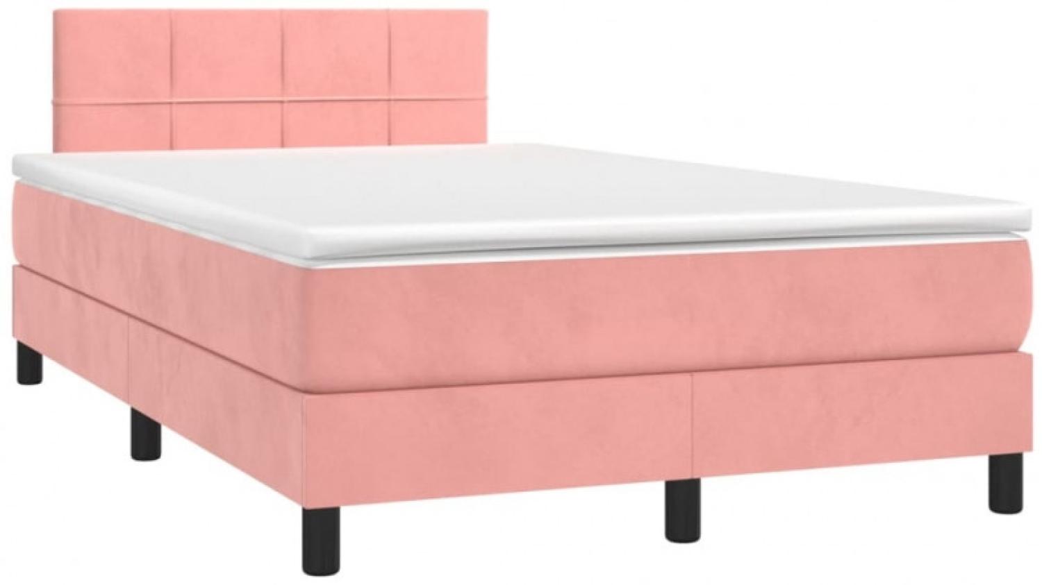 Boxspringbett mit Matratze & LED Rosa 120x190 cm Samt (Farbe: Rosa) Bild 1