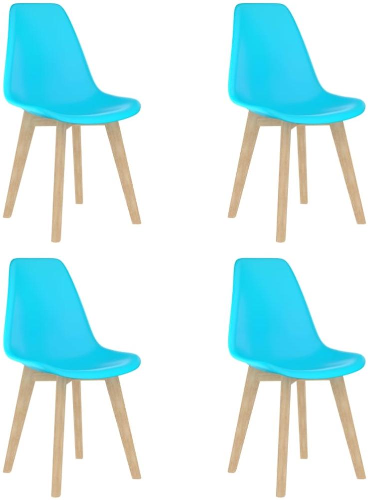 vidaXL Esszimmerstühle 4 Stk. Blau Kunststoff [289126] Bild 1
