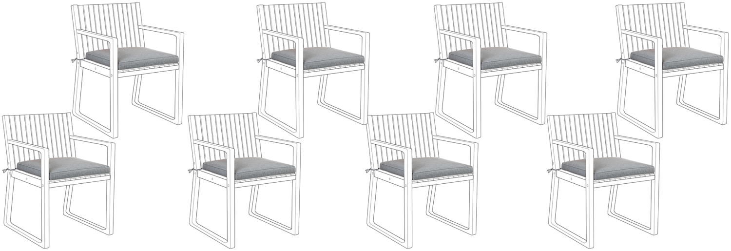 Sitzkissen für Stuhl SASSARI 8er Set grau 46 x 46 x 5 cm Bild 1