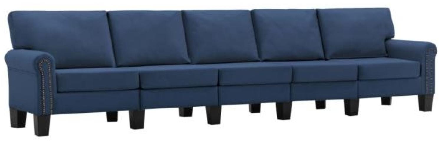 vidaXL 5-Sitzer-Sofa Blau Stoff Bild 1