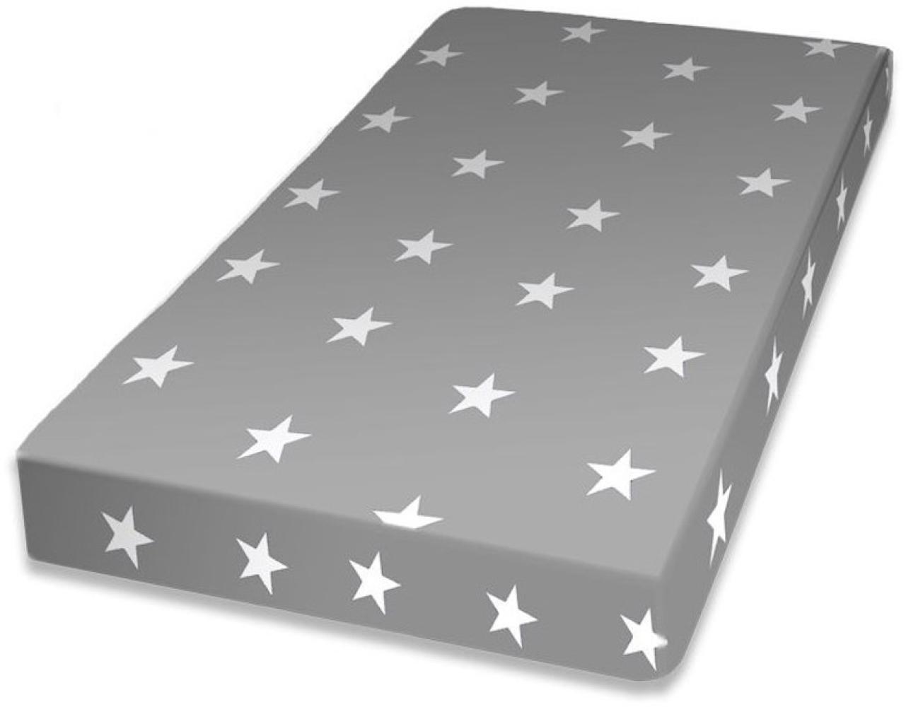 Kindermatratze mit Bezug TESSUTO, 70x140x8, grau/weißer Stern Bild 1