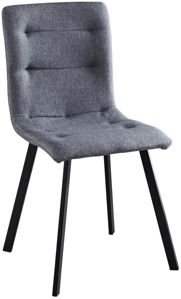 2er Set Stühle 55,5 x 47 x 84,5 cm Stoff und Stahl Bild 1