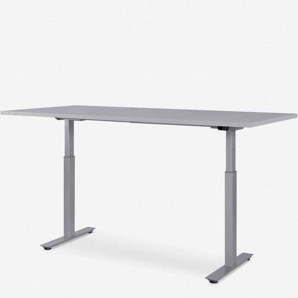 180 x 80 cm WRK21® SMART - Grau Uni / Grau elektrisch höhenverstellbarer Schreibtisch Bild 1