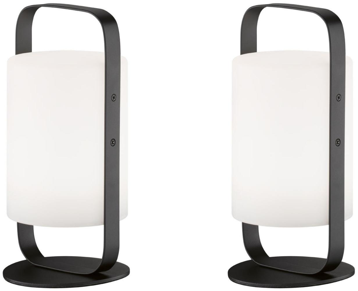 2er SET Outdoor Akku Tischlampen ohne Kabel mit Fernbedienung & RGB - 25cm Bild 1