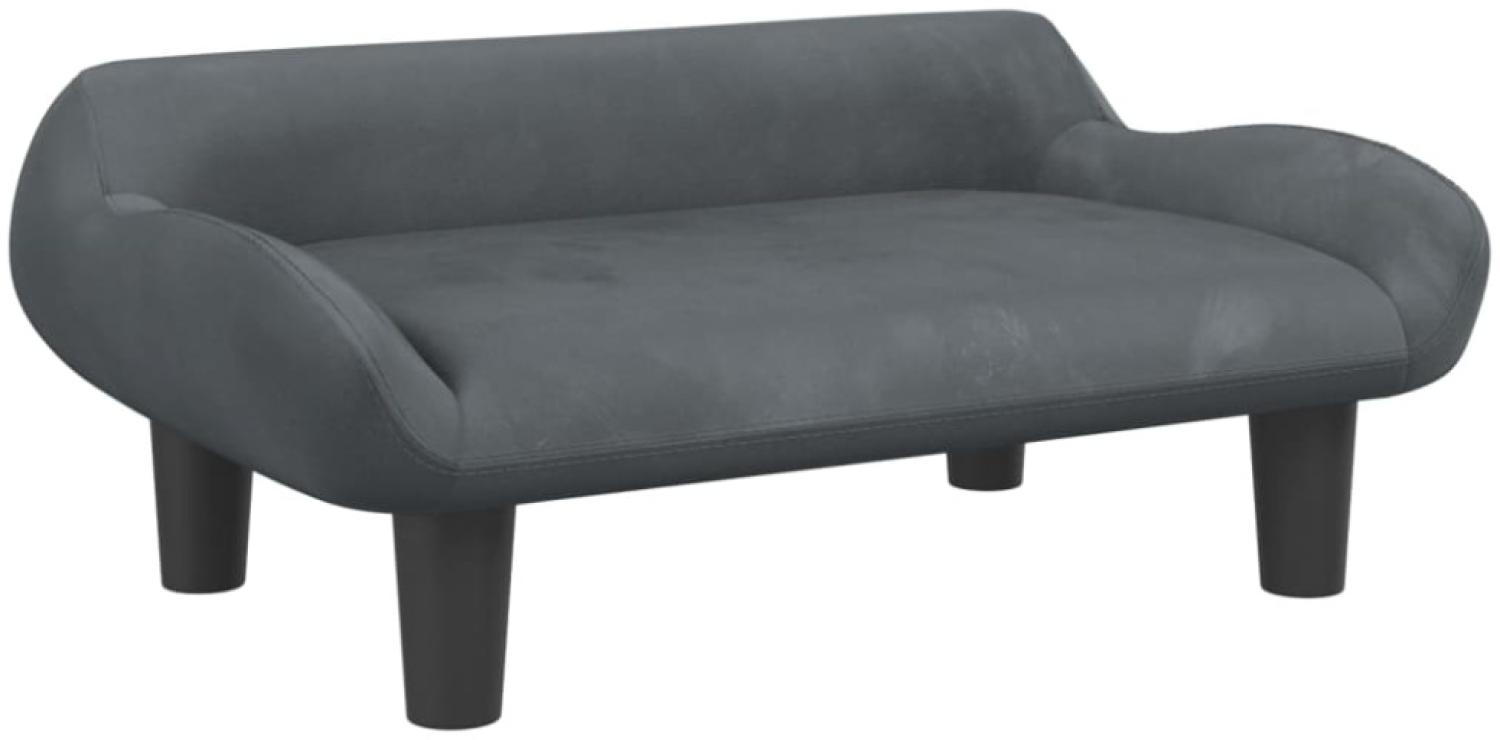 vidaXL Kindersofa Dunkelgrau 70x40x24 cm Samt Bild 1