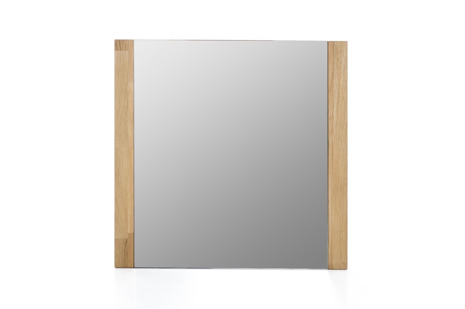 Wandspiegel >Leduc I< in Wildeiche aus Massivholz, Spiegelglas - 66x65x4 (BxHxT) Bild 1
