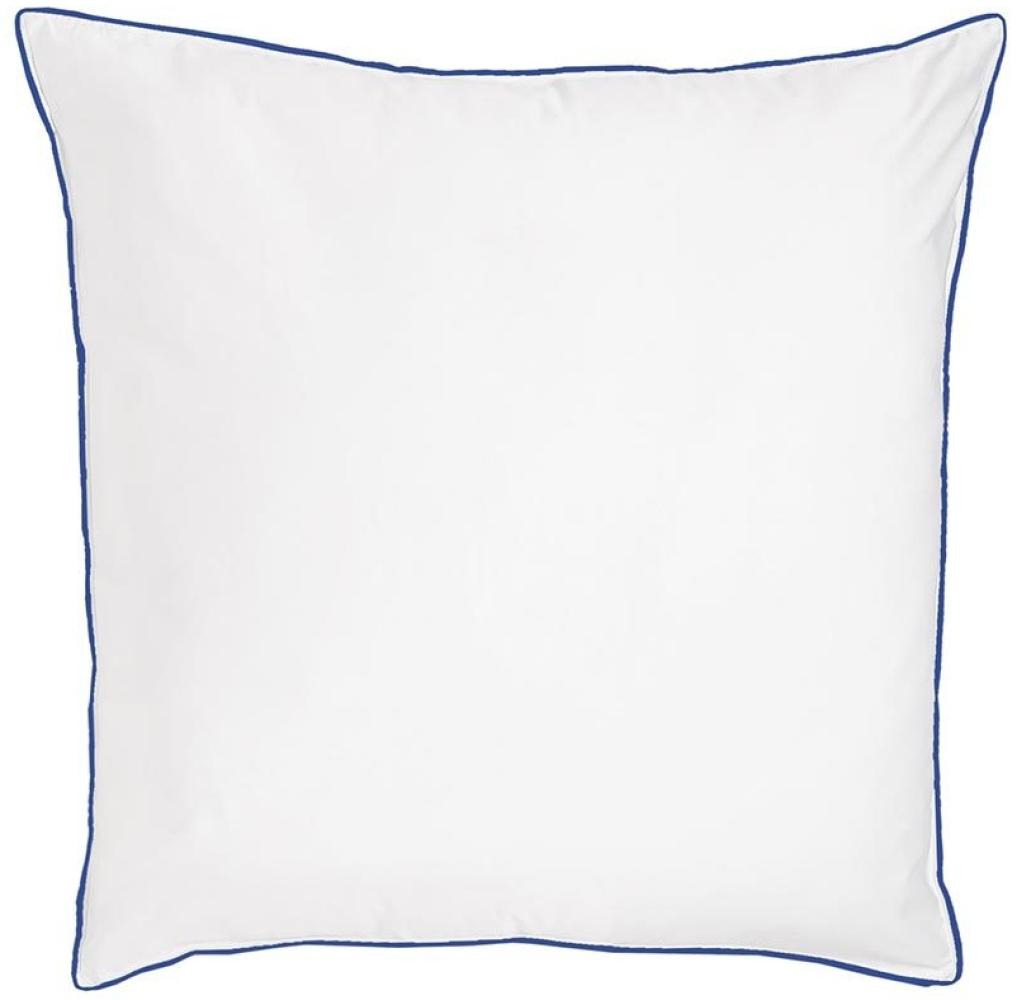 Traumschlaf Uni Kissenbezug White Collection Pipping | 70x90 cm | dark-blue Bild 1
