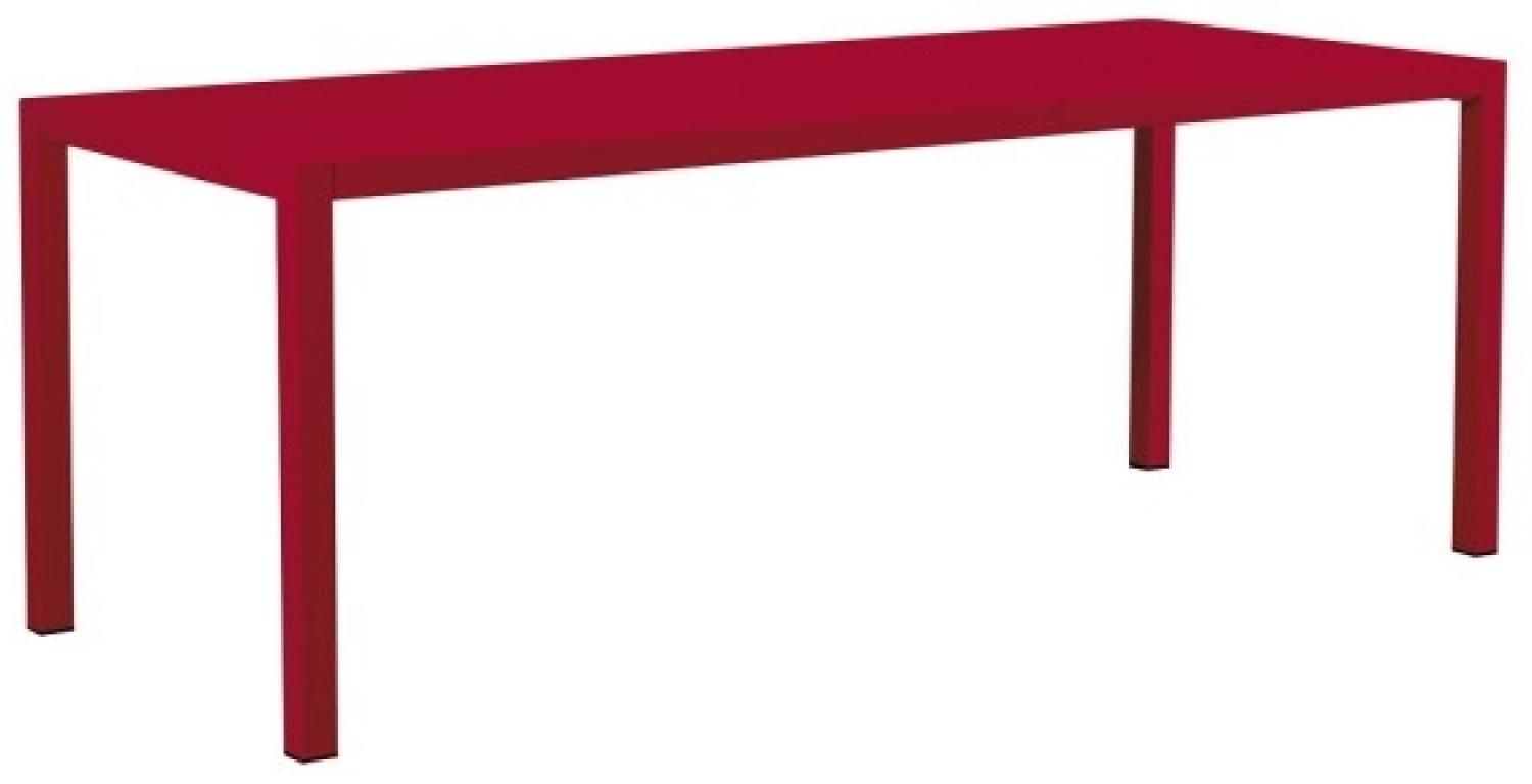 Großer Esstisch Quatris 200x80x75 cm rot Bild 1