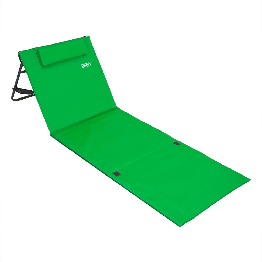 Deuba Strandmatte Gepolstert Kopfkissen faltbar verstellbare Rückenlehne Staufach Badematte grün Bild 1