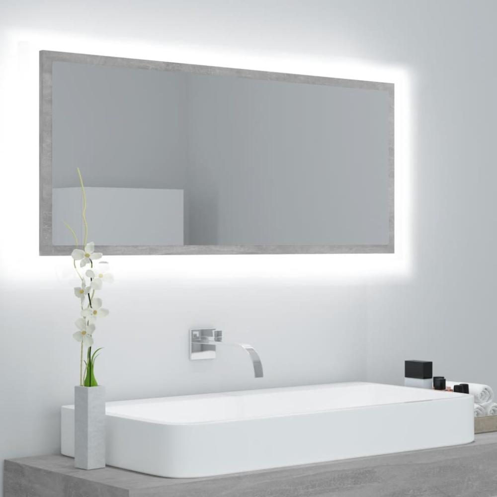 LED-Badspiegel Betongrau 100x8,5x37 cm Acryl Bild 1