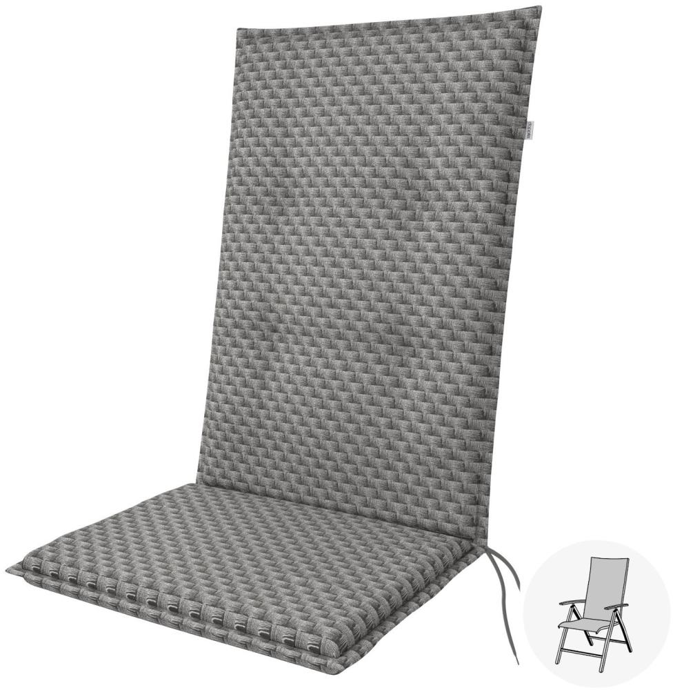 Doppler Sitzauflage "Living" High, grau rattan, für Hochlehner (119 x 48 x 6 cm) Bild 1