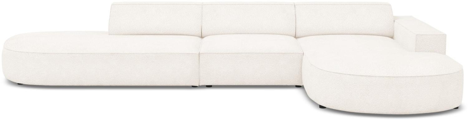 Micadoni 4-Sitzer Boucle Ecke rechts Sofa Jodie | Bezug Beige | Beinfarbe Black Plastic Bild 1