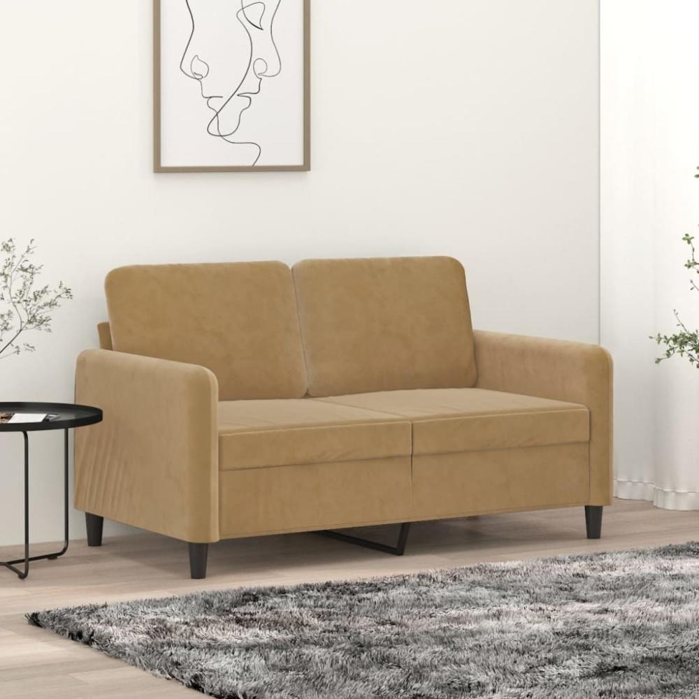 vidaXL 2-Sitzer-Sofa Braun 120 cm Samt Bild 1