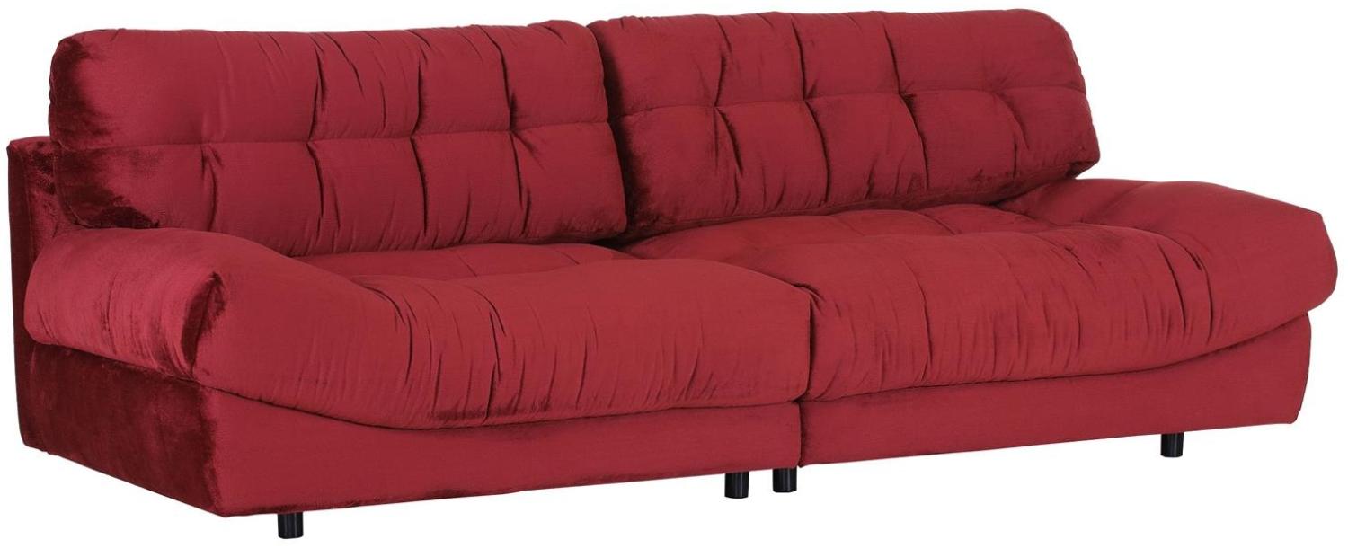 Sofa ROMETTA rot Wohnzimmer Couch gesteppt 262 cm Bild 1