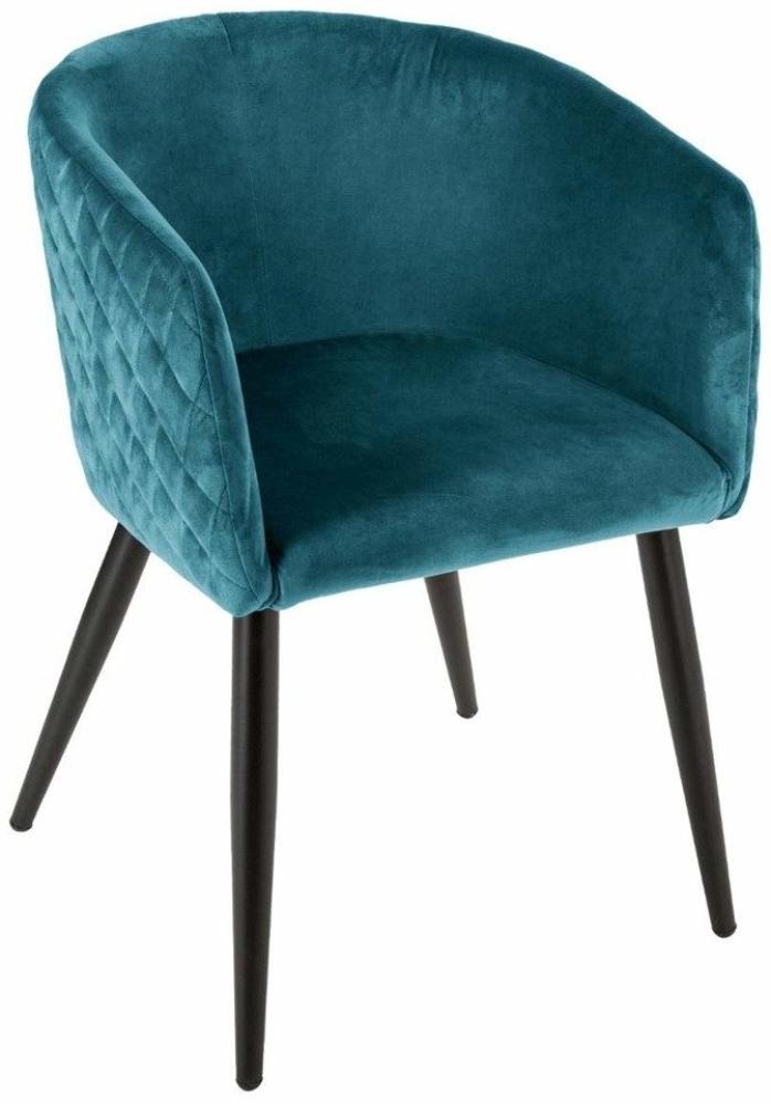 Armlehnstuhl in einer edlen Farbe von tiefem Meerblau Bild 1