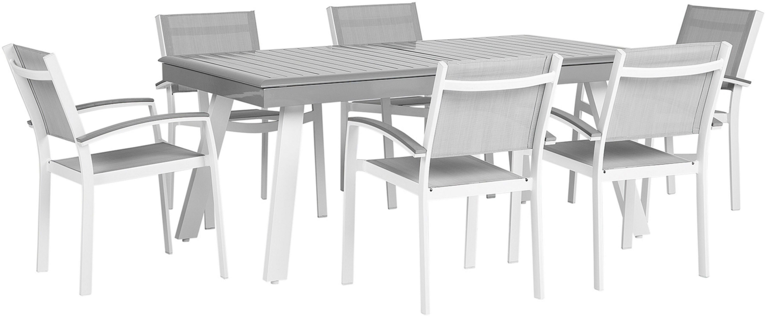Gartenmöbel Set Aluminium grau 6-Sitzer PERETA Bild 1