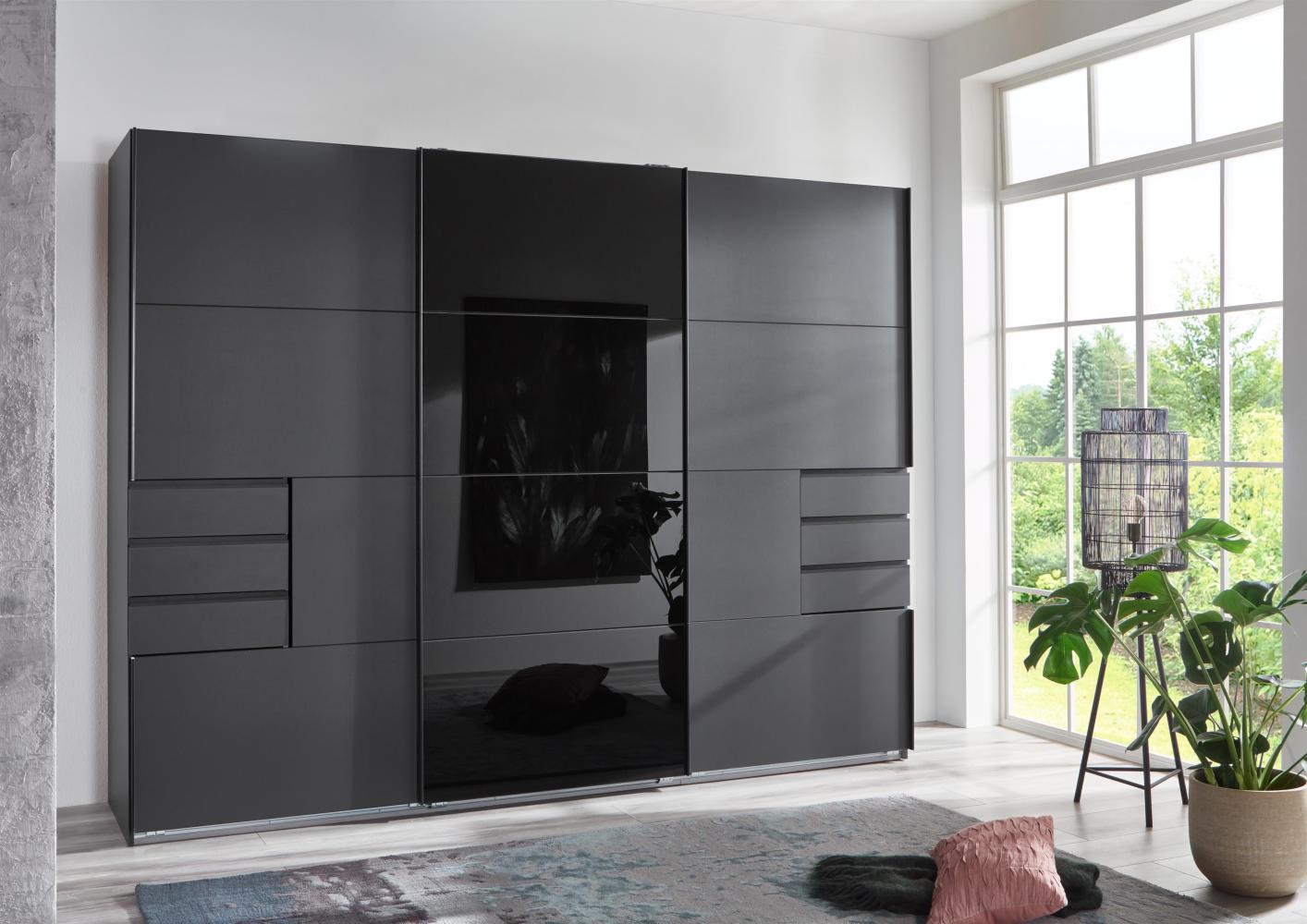 Schwebetürenschrank >Susanetta< in Graphit - 270x210x64cm (BxHxT) Bild 1