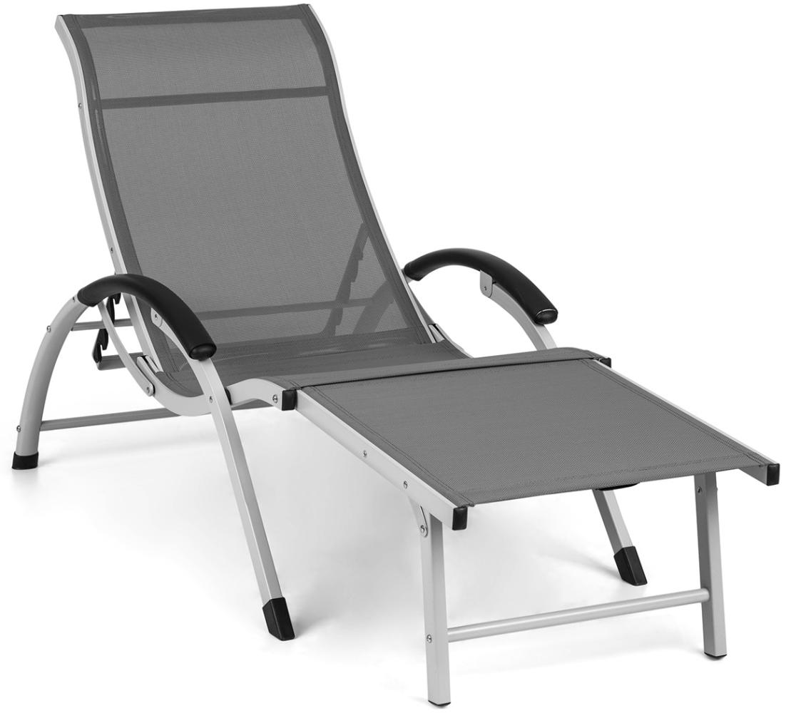 Sunnyvale Liegestuhl mit Fußteil Aluminium 4-Stufen Grau Bild 1