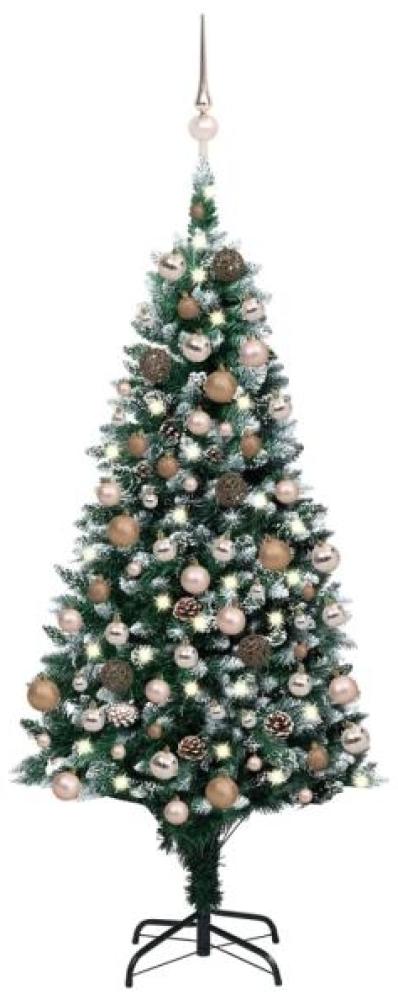 vidaXL Künstlicher Weihnachtsbaum mit LEDs Kugeln Zapfen 180 cm, Mit Beleuchtung [3077617] Bild 1