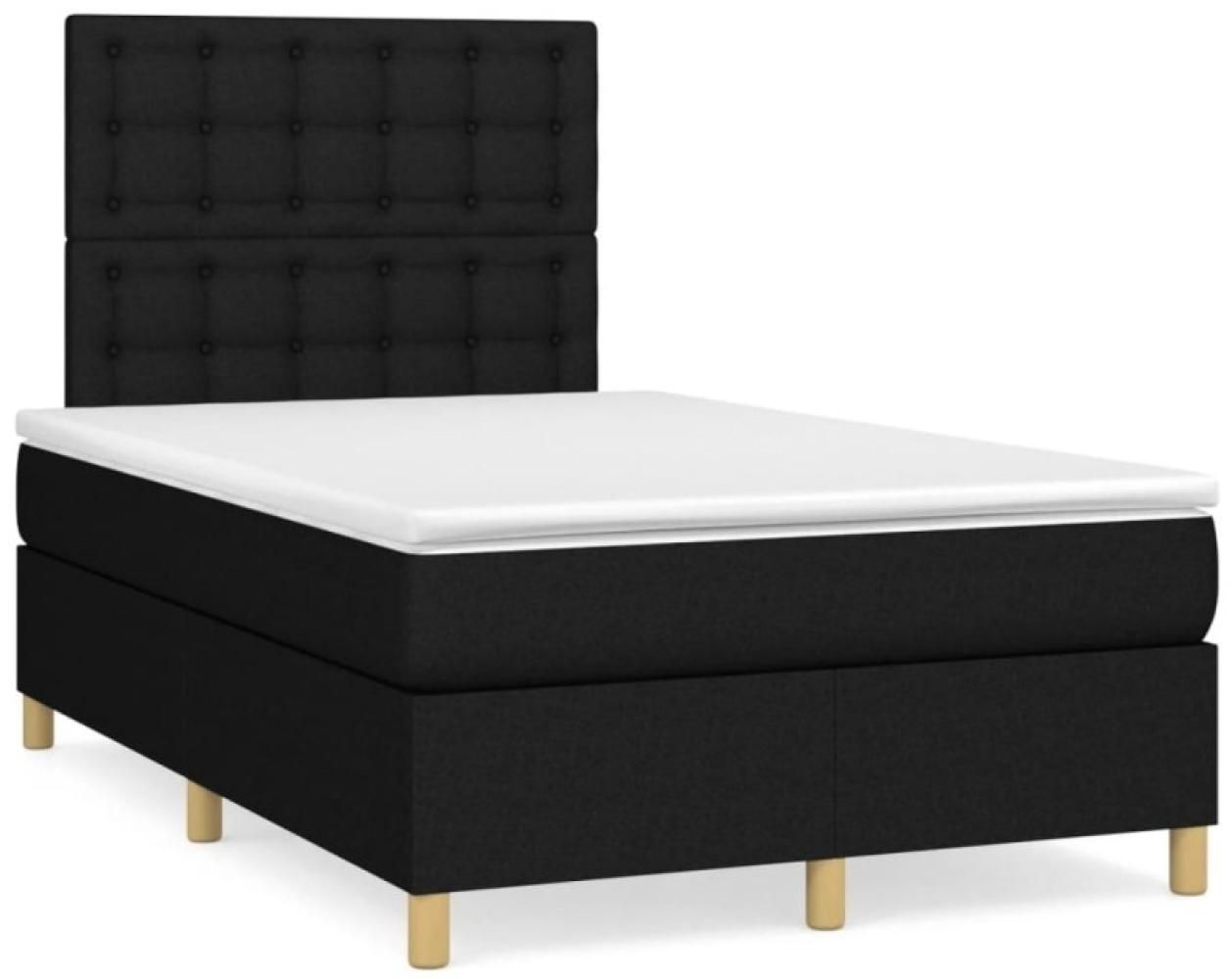 Boxspringbett mit Matratze & LED Schwarz 120x190 cm Stoff (Farbe: Schwarz) Bild 1