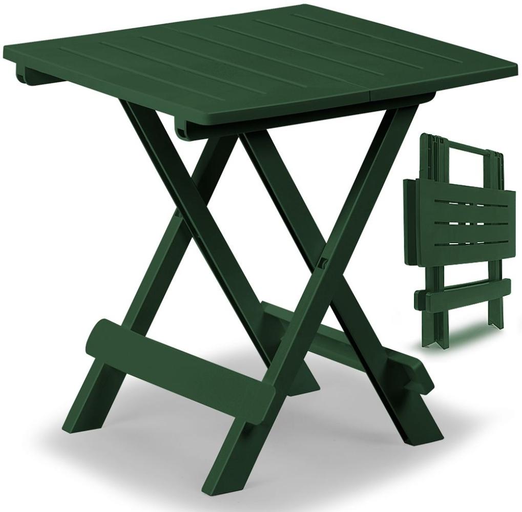 Klapptisch Beistelltisch Klappbar 50x45x43 Balkontisch Campingtisch Gartentisch Kunststoff, Farbe:grün Bild 1
