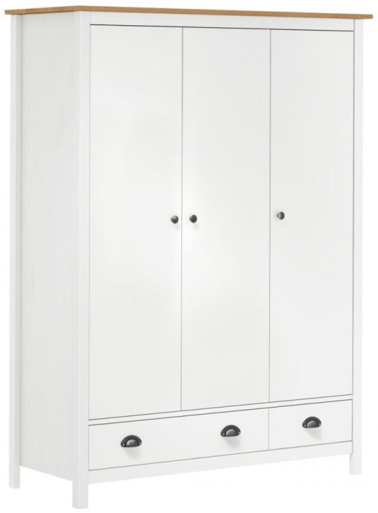 Kleiderschrank mit 3 Türen Hill Range Weiß 127x50x170 cm Kiefer Bild 1