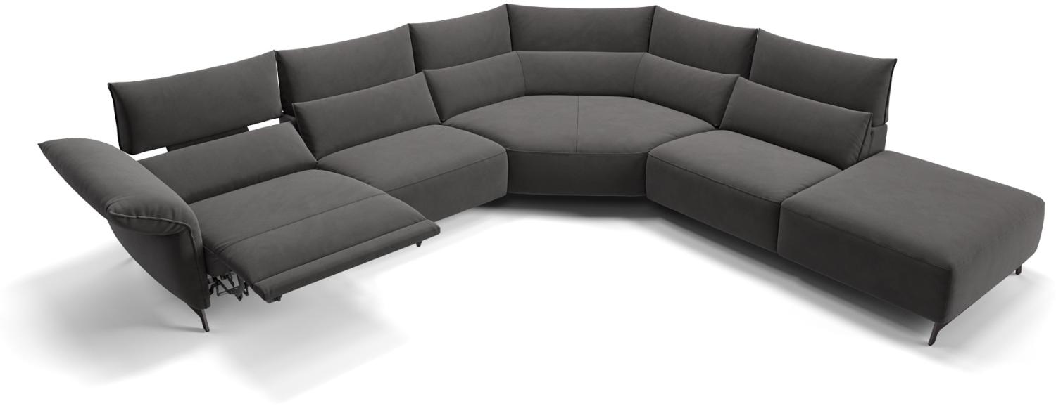 Sofanella Wohnlandschaft CUNEO Stoffsofa Sofagarnitur Couch in Dunkelgrau Bild 1