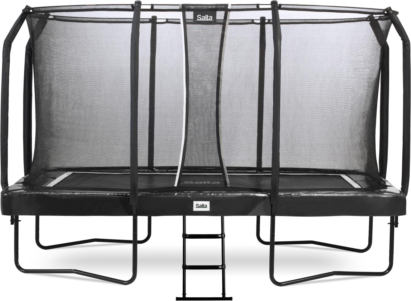 Salta 'First Class' Trampolin, rechteckig, schwarz, 427 x 244 cm, ab 5 Jahren, maximal bis 180 kg belastbar, inkl. Sicherheitsnetz und Leiter Bild 1