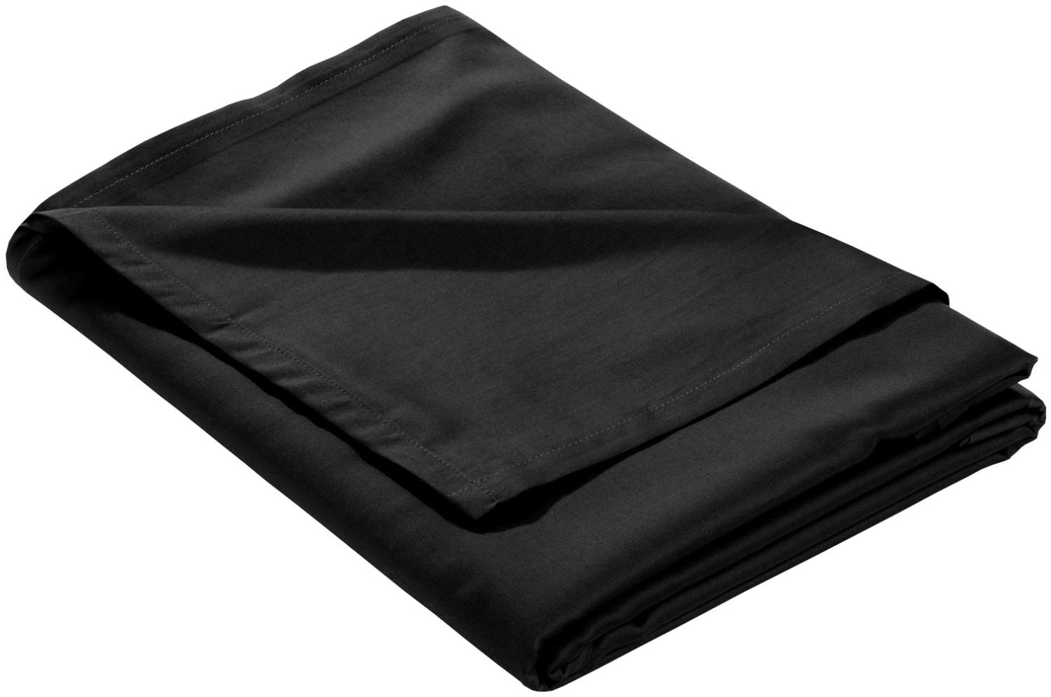 Mako Satin Bettlaken ohne Gummizug schwarz 240x280cm Bild 1