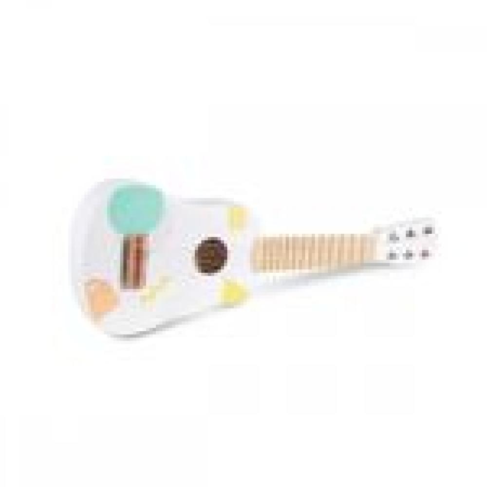 Moni Musikspielzeug Holzgitarre 3601 Länge 55 cm, 6 Saiten, ab 3 Jahren weiß Bild 1