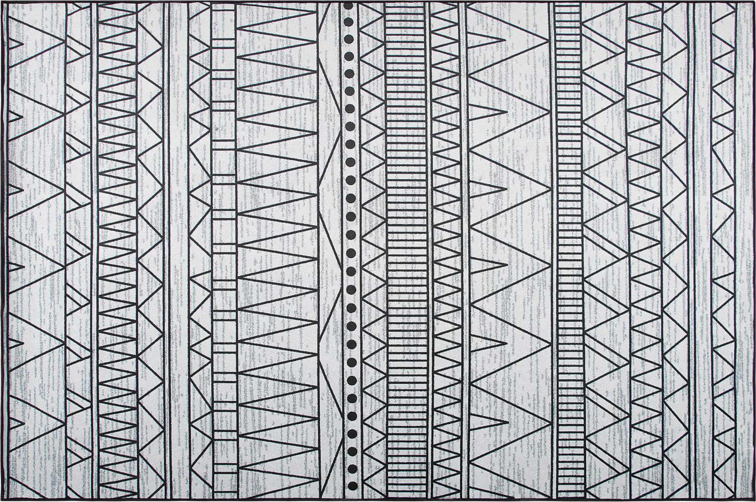 Teppich schwarz-grau 140 x 200 cm Zickzackmuster Kurzflor KEBAN Bild 1