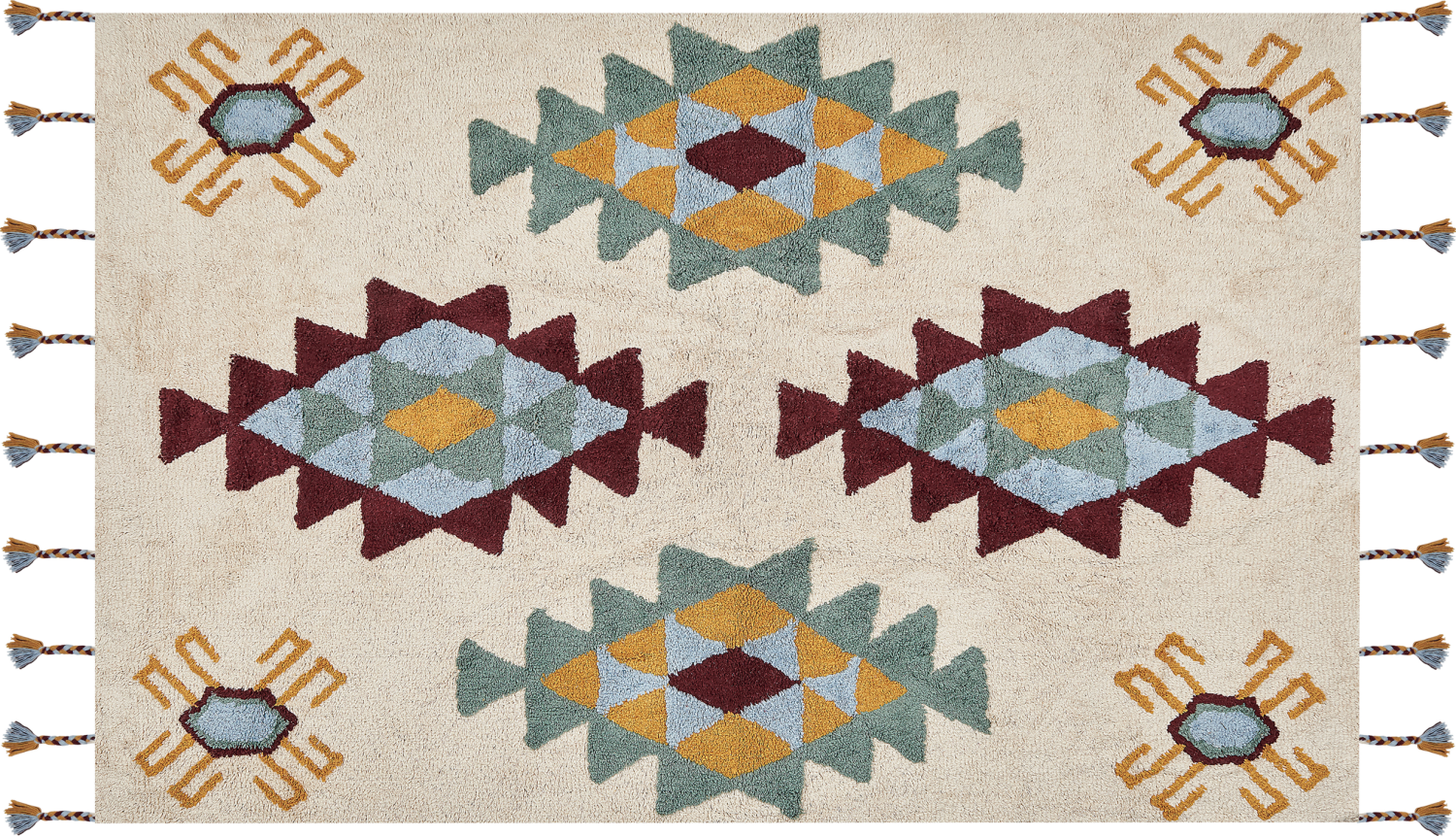 Teppich Baumwolle mehrfarbig 140 x 200 cm geometrisches Muster DUZCE Bild 1