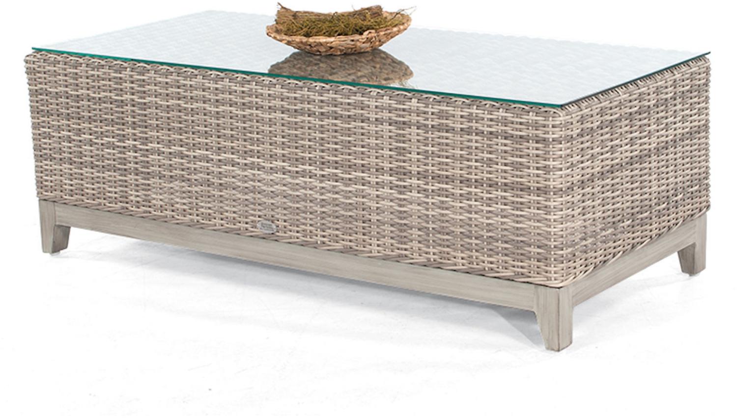 Sonnenpartner Lounge-Tisch Thor 130x60 cm Aluminium mit Polyrattan white-coral Loungetisch Bild 1