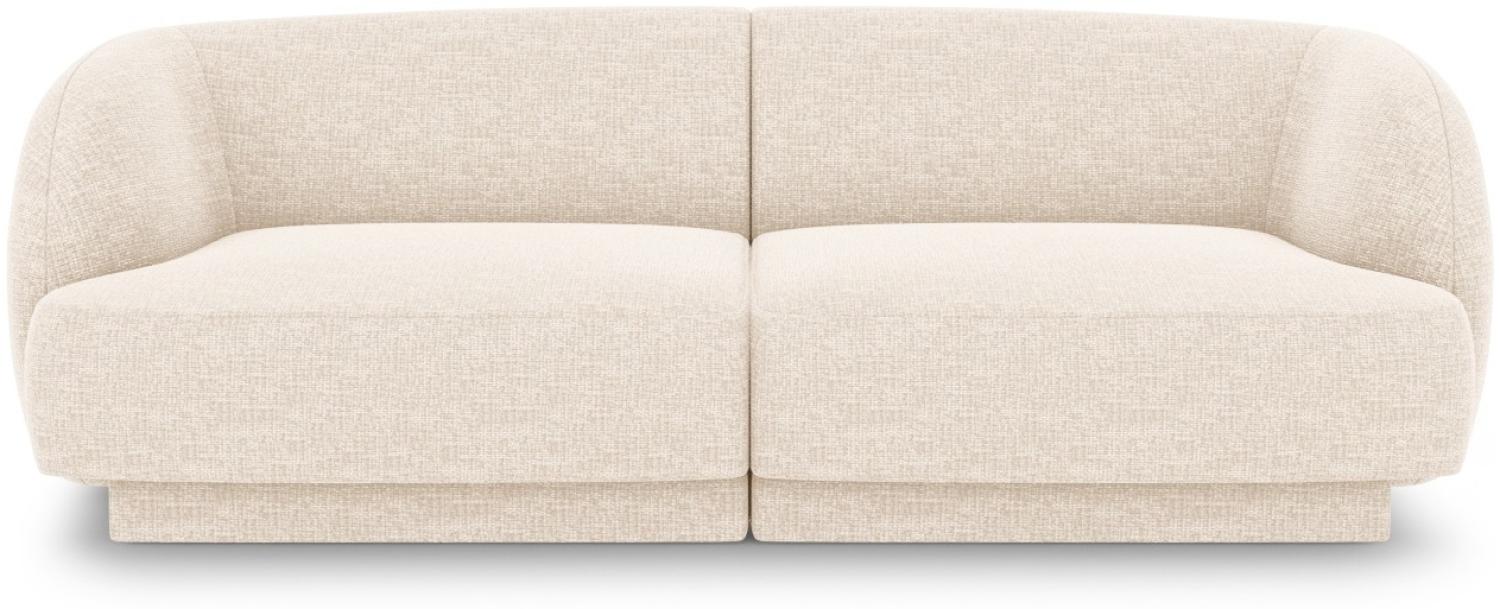 Micadoni 2-Sitzer Sofa Miley | Bezug Light Beige | Beinfarbe Black Plastic Bild 1