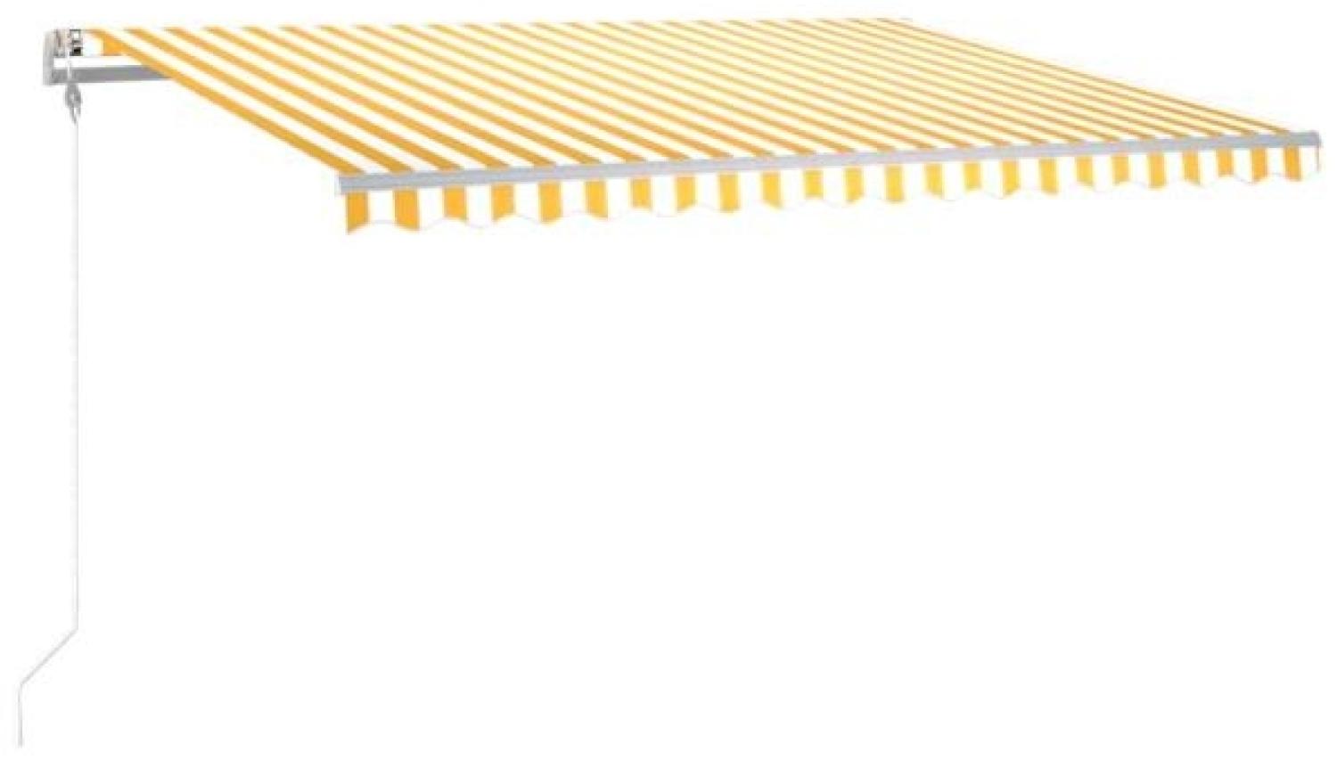 Automatische Markise mit LED & Windsensor 400x300 cm Gelb/Weiß Bild 1