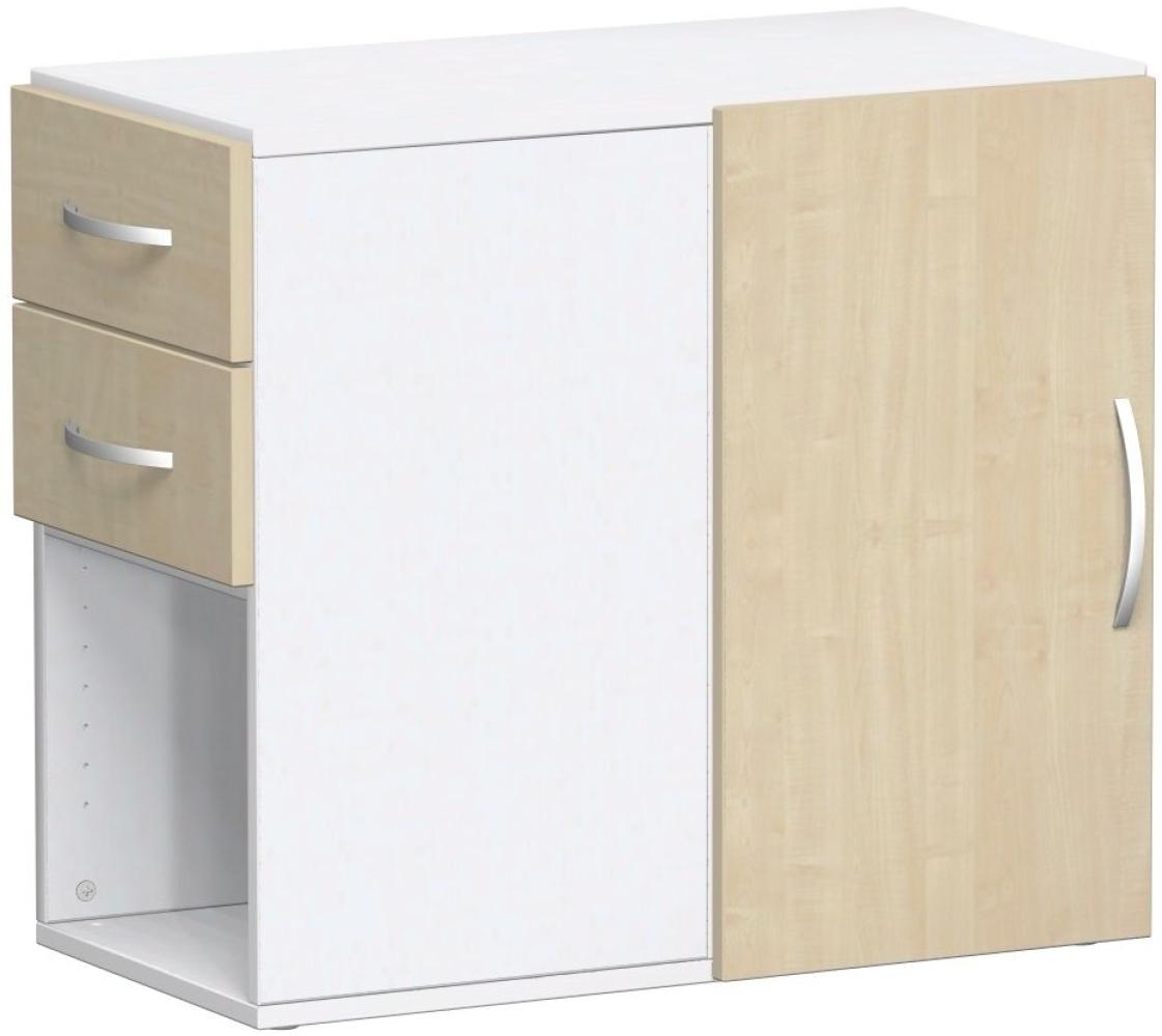 Anstell-Schrank mit Schubkästen, Ahorn Weiß, 42 x 82 x 72 cm Bild 1