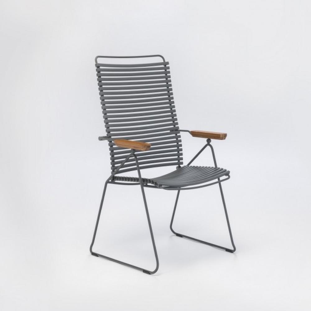 Outdoor Stuhl Click verstellbare Rückenlehne dunkelgrau Bild 1