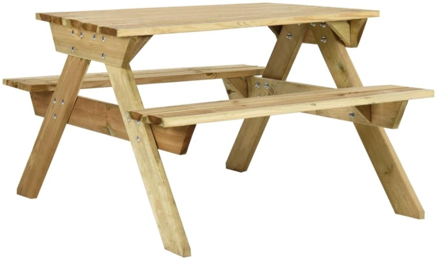 Picknicktisch mit Bänkchen 110 x 73 x 123 cm aus Kiefernholz Bild 1