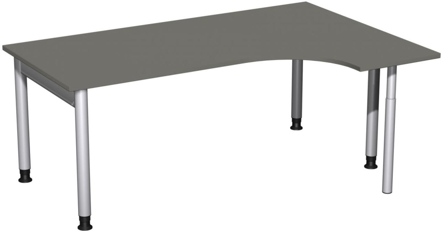 PC-Schreibtisch '4 Fuß Pro' rechts, höhenverstellbar, 180x120cm, Graphit / Silber Bild 1