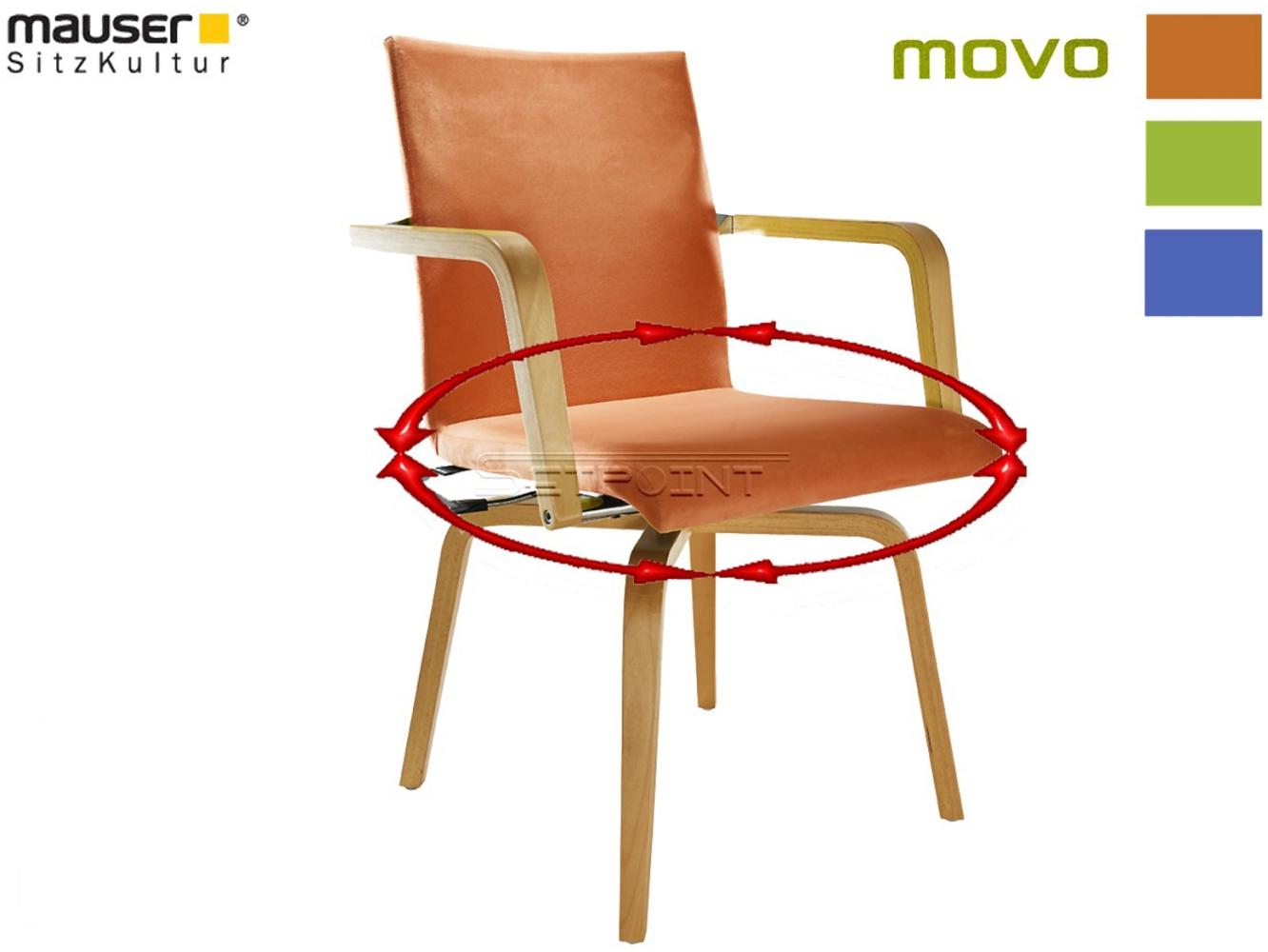 Ergonomischer Drehstuhl MOVO mit Armlehnen für Senioren, Stoff Terracotta Bild 1