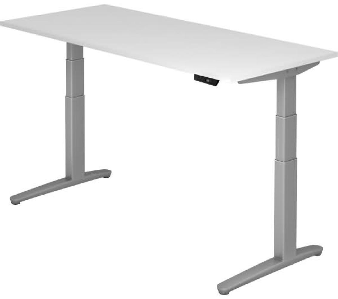 'XBHM19' Sitz-Steh-Schreibtisch elektrisch 180x80cm Weiß Silber Bild 1