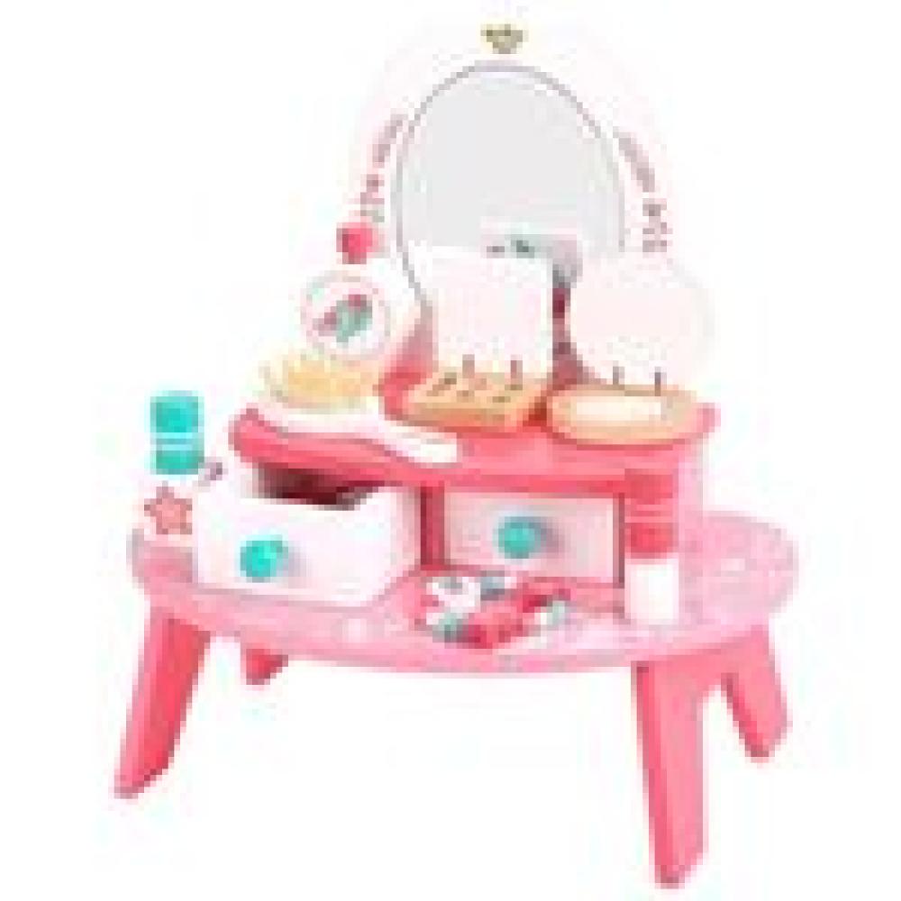 Tooky Toy Kinder Schminktisch TL098A, Holz, 16-teilig, Schminkset, 2 Schubladen rosa Bild 1